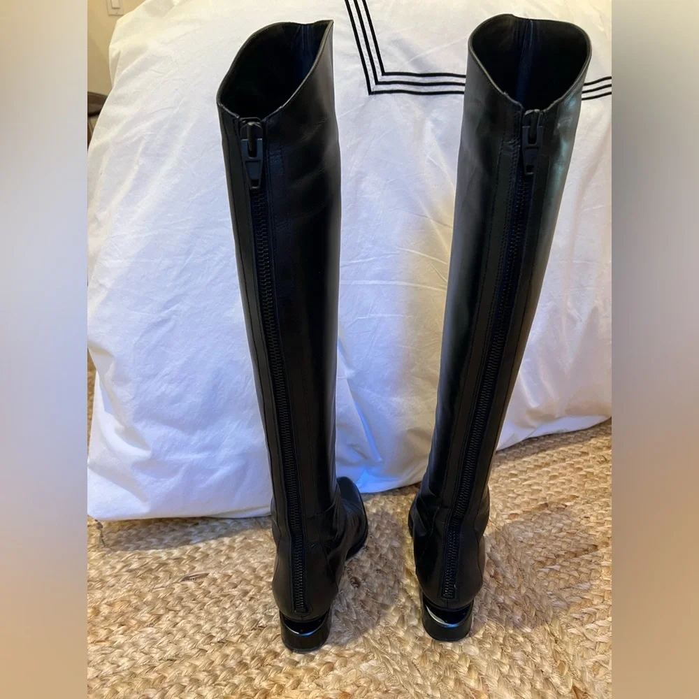 Alexander Wang over-the-knee tall black boots zip size women IT 37.5 / US 7.5 - Picture 3 of 13